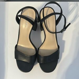 Vince Camuto Black leather strappy heels